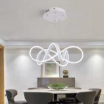 Lustra LED suspendata cu telecomanda INFINITY HALO 138W, lumina Rece/Calda/Neutra, Dimabila, Alb, Inaltime Reglabila ModernLight Concept
