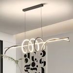 Lustra LED suspendata cu telecomanda RIBBON 66W, Liniara, lumina Rece/Calda/Neutra, Dimabila, Negru, Inaltime Reglabila ModernLight Concept