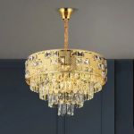 Candelabru Cristal NEUSCHWANSTEIN Petito 3xE14, Diametru 30cm, Auriu, Inaltime Reglabila ModernLight Concept