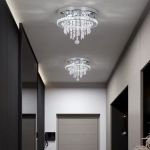 Candelabru LED Alberico Rotund, 20W, Lumina Rece/Calda/Neutra, Cristal, Crom Lucios ModernLight Concept