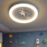 Lustra LED ROCKET 75W, Diametru 49cm, lumina Rece/Calda/Neutra, Alb Albastru ModernLight Concept