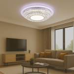 Lustra LED cu telecomanda MIRALUX RGB, 70W, lumina Albastra/Rece/Calda, Dimabila, Alb ModernLight Concept