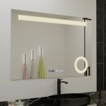 Oglinda LED Rectangulara, 120x80cm, ABSOLU MotionGlow Marcello, Sistem Dezaburire, Ceas & Termometru, Lupa Cosmetica, Dimabila ModernLight Concept