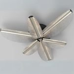 Lustra LED cu Telecomanda TULLIO 35W, 6 Petale, lumina Rece/Calda/Neutra, Dimabila, Negru ModernLight Concept