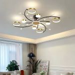 Lustra LED cu Telecomnda KARINA, 65W, 8 Elemente, Lumina Calda/Rece/Neutra, Dimabila, Auriu ModernLight Concept