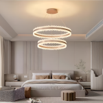 Lustra LED suspendata cu Telecomanda FOSCO Duo 126W, lumina Rece/Calda/Neutra, Dimabila,Inaltime Reglabila, Auriu ModernLight Concept