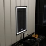 Oglinda LED Rectangulara 60x90cm Edge LUMINOUS Touch Sistem Dezaburire, Rama Neagra ModernLight Concept