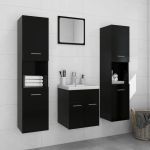 Set mobilier de baie, negru, lemn prelucrat GartenMobel Dekor