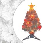 Brad de Crăciun artificial pre-iluminat alb 64 cm, fibră optică GartenMobel Dekor
