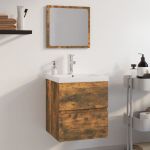 Set de mobilier de baie, stejar fumuriu, lemn prelucrat GartenMobel Dekor