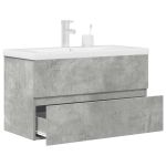 Set mobilier de baie, 2 piese, gri beton, lemn compozit GartenMobel Dekor