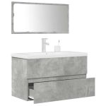 Set mobilier de baie, 3 piese, gri beton, lemn compozit GartenMobel Dekor