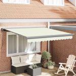 Cortina Retractabilă Crem 300 x 250 cm Material textil, Metal GartenMobel Dekor