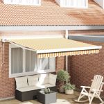 Cortina Retractabilă Manual Galben și alb 300 x 250 cm GartenMobel Dekor