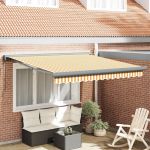 Cortina Retractabilă Manual Galben și alb 300 x 250 cm GartenMobel Dekor