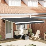 Cortina Retractabilă Portocalie și albă 350 x 250 cm GartenMobel Dekor