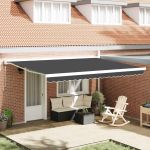 Cortina Retractabilă Manual Antracit 450 × 300 cm GartenMobel Dekor