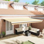 Cortina Retractabilă Portocalie și albă 500 × 300 cm GartenMobel Dekor