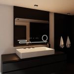 Oglinda LED Rectangulara, 120x80cm, Harmonie MotionGlow Marcello, Sistem Dezaburire, Ceas & Termometru, Lupa Cosmetica, Dimabila ModernLight Concept