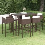 Set mobilier bar de grădină cu perne, 7 piese, maro, poliratan GartenMobel Dekor