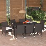 Set mobilier de grădină cu perne, 9 piese, maro, poliratan GartenMobel Dekor