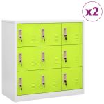 Dulapuri vestiar 2 buc. gri deschis și verde 90x45x92,5 cm oțel GartenMobel Dekor