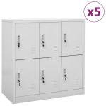 Dulapuri vestiar 5 buc. gri deschis 90x45x92,5 cm oțel GartenMobel Dekor
