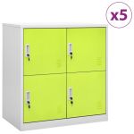 Dulapuri vestiar 5 buc. gri deschis/verde 90x45x92,5 cm oțel GartenMobel Dekor
