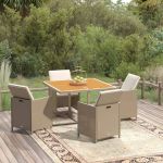 Set mobilier de grădină cu perne, 5 piese, bej, poliratan GartenMobel Dekor