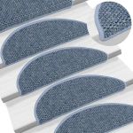 Covoraș scări autoadeziv 15 buc. albastru, 56x17x3 aspect sisal GartenMobel Dekor