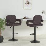 Scaune de bar, 2 buc., gri taupe, material textil GartenMobel Dekor
