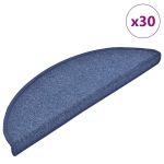 Covorașe pentru scări, 30 buc., 56x17x3 cm, semirotunde, albastre GartenMobel Dekor