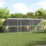 Cușcă pentru pui Argintiu 600 x 200 x 198.5 cm Oțel galvanizat GartenMobel Dekor
