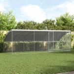 Cușcă pentru pui Argintiu 600 x 200 x 198.5 cm Oțel galvanizat GartenMobel Dekor