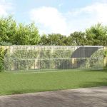 Cușcă pentru pui Argintiu 800 x 200 x 198.5 cm Oțel galvanizat GartenMobel Dekor