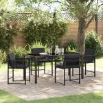Set de masă pentru grădină 5 pcs Negru poliratan GartenMobel Dekor