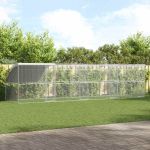 Cușcă pentru pui Argintiu 800 x 200 x 198.5 cm Oțel galvanizat GartenMobel Dekor