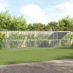 Cușcă pentru pui Argintiu 800 x 200 x 198.5 cm Oțel galvanizat GartenMobel Dekor