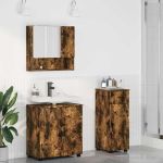 Set de mobilier pentru baie 3 pcs Stejar afumat 61 x 35 x 64 cm GartenMobel Dekor