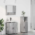 Set de mobilier pentru baie 3 pcs sonoma gri 61 x 35 x 64 cm GartenMobel Dekor