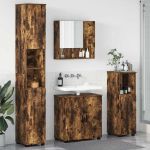 Set de mobilier pentru baie 4 pcs Stejar afumat 61 x 35 x 64 cm GartenMobel Dekor