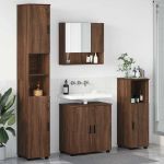 Set de mobilier pentru baie 4 pcs Stejar brun 61 x 35 x 64 cm GartenMobel Dekor