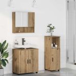 Set de mobilier pentru baie Pe perete 3 pcs stejar artizanal GartenMobel Dekor