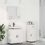 Set de mobilier pentru baie cu sertar 3 pcs Alb 61 x 35 x 64 cm GartenMobel Dekor