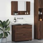 Set de mobilier pentru baie 2 pcs Stejar brun 76.5 x 35 x 64 cm GartenMobel Dekor