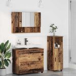 Set de mobilier pentru baie 3 pcs Lemn vechi 76.5 x 35 x 64 cm GartenMobel Dekor