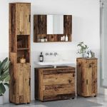 Set de mobilier pentru baie 4 pcs Lemn vechi 30 x 35 x 192 cm GartenMobel Dekor