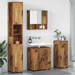 Set de mobilier pentru baie 4 pcs Lemn vechi 61 x 35 x 64 cm GartenMobel Dekor