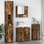 Set de mobilier pentru baie 4 pcs Stejar afumat 61 x 35 x 64 cm GartenMobel Dekor