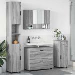 Set de mobilier pentru baie 4 pcs sonoma gri 30 x 35 x 192 cm GartenMobel Dekor